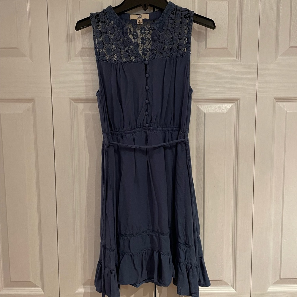 Ya blue crocheted top dress size small